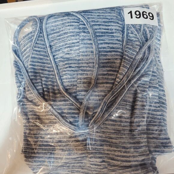 Gap Dress Womens Medium Blue Striped Tank Double Straps V Neck Back Drawstring - Picture 11 of 11